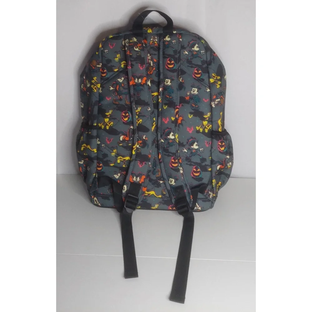 Disney Parks Halloween 2023 Mickey Canvas Backpack Glow Ghost Zipper Pulls NWT